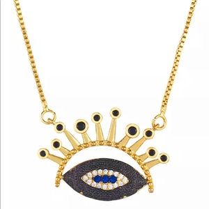 Bohemian crystal teardrop Evil/Lucky Eye Pendent Necklace